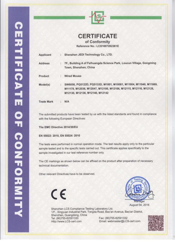 CE - Shenzhen JEDI Technology Co., Ltd.