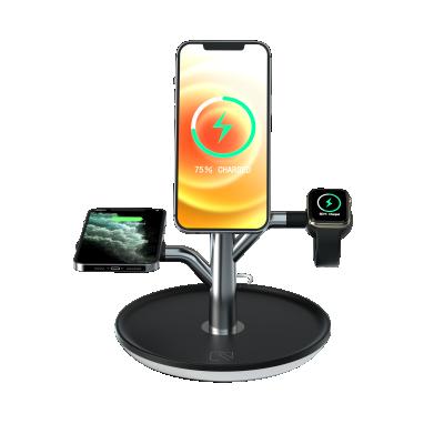 China Mobile Phone Radio Charging 2021 New Coming Fast Wireless Charger HL5541 From 3in1 Mobile Phone Watch Phone Earphone Charging Station for sale