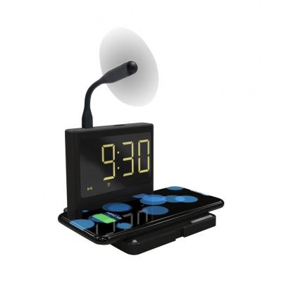 China Mobile Phone Tablet MP3 GPS 3 in 1 New Alarm Clock 15W Wireless Charger Small Fast Wireless Night Light CO191 for sale