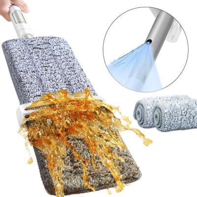 China Sustainable Wash Flat Mops Home Kitchen Spray Floor Cleaning Mop With Replacement Microfiber Pads - HL4992 for sale