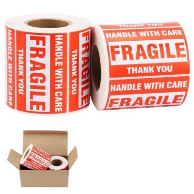 China Heat Sensitive Fragile Stickers Labels Shipping Labels Self Adhesive Stickers For Logistics Warning for sale