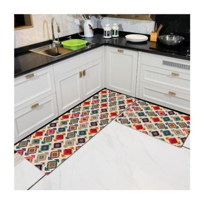 China Popular Sensitive Polyester Washable Crystal Velvet Kitchen Mats 2 Pieces for sale