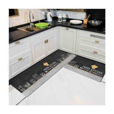 China Wholesale Sensitive Polyester Washable Crystal Velvet Kitchen Mats 2 Pieces for sale