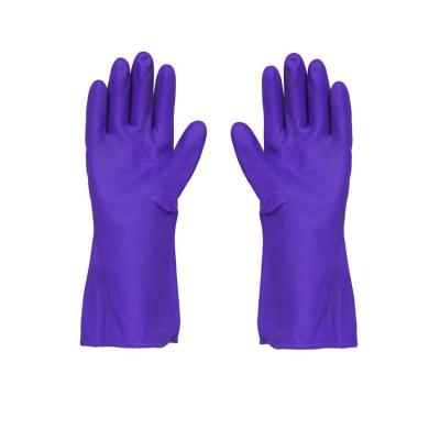 China Household Plastic Dipped Flock Lined Natural Latex Gloves Household Silicon Hand Gloves Sweep Cleaning for sale