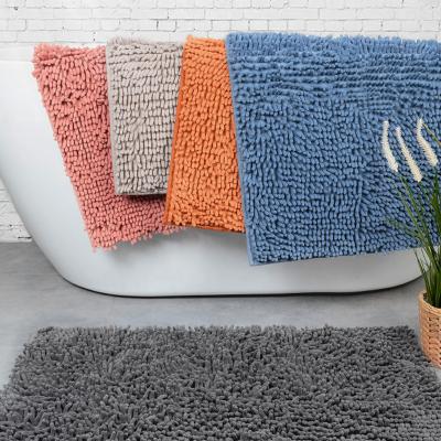 China Sustainable Hot Sale Amazon Luxurious Bathroom Rugs 3pc Shaggy Chenille Anti-Skid Slip-Resistant Chenille for sale