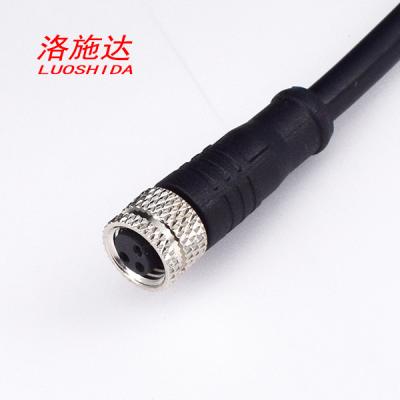 China Schwarzes Kabel-Verbindungsstück, das weibliches gerades Kabel des Verbindungsstück-M8 für alles M8 3 Pin Inductive Proximity Sensor Switch passt zu verkaufen