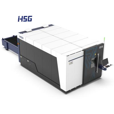 China HSG Fiber Laser Cutting Machine 3000w GA Series Double Playforms Interchangeable Laser CUTTING Machine for sale