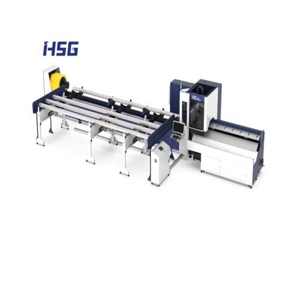 China Laser CUTTING HSG Industry Carbon Steel Pipe Cutting Machine Stainless Aluminum CNC Fiber Laser Tube Cutter Equipment for sale