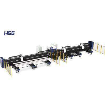 China Heavy Duty Laser Cutting 3mm Stainless Steel Laser Cutting Machine HSG Four-Chuck Laser Tube Laser Cutting Machine 4000W for sale