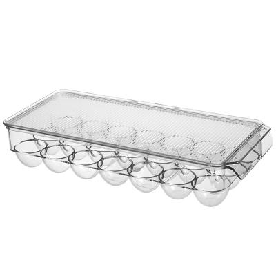 China 12 14 21 Grids Egg Storage Box Sustainable Egg Tray Containers Kitchen Refrigerator Storage Boxes And Bins for sale