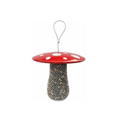 China New Viable Metal Mesh Wild Bird Seed Feeder Mushroom Bird Feeder Garden Hanging Decoration for sale