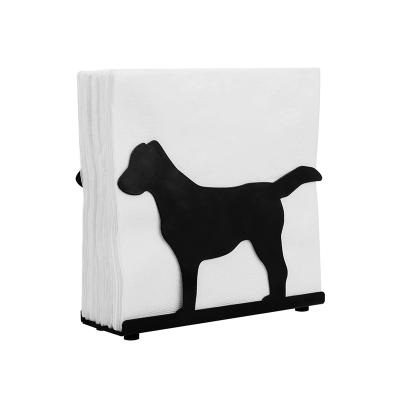 China 100% New Eco-friendly Metal Dog Towel Rack Animal Tissue Holders For Dining Table Kitchen Tissue Dispenser for sale