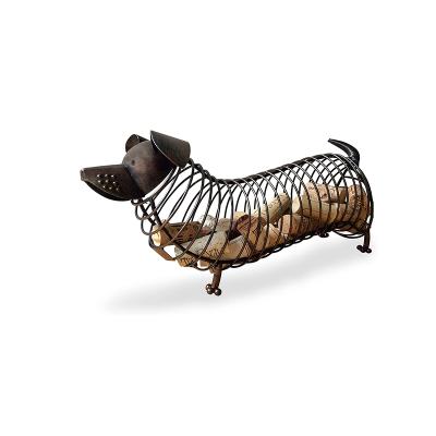 China Fantastic Wine Metal Sculpture In Viable Modern Decorative Cork Holder Storage Iron Art Decoration For Home Decor for sale