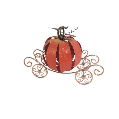 China Newcomer Durable Metal Pumpkin Candle Holder Flameless Tealight Candle Holder for Fall Home Decor for sale