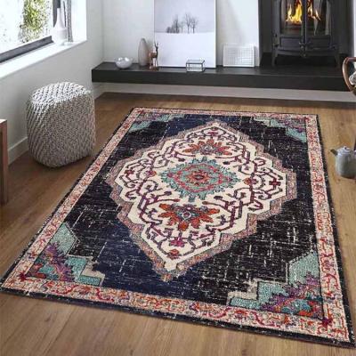 China Customized Washable Area Rugs Persian Living Room Machine Made Washable Carpet for sale