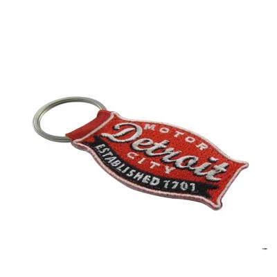 China Promotion Gift Wholesale High Quality Embroidered Logo Fabric Embroidery Custom Key Chain for sale