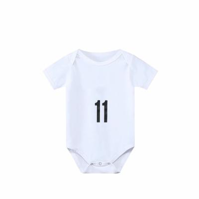 China Sets 2021 New Cotton Baby Jumpsuit White LOGO Custom High Quality 100% Baby Clothing for sale