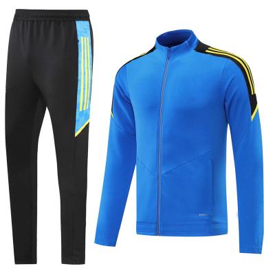 China Wholesale High Quality Custom Soccer Tracksuits Comfortable Breathable Quick Dry Set Blue Mens Jacket For Running for sale