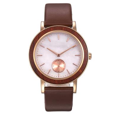 China Genuine Marble Day/Date Stainless Steel Watch Men Leather Band Japanese Quartz Analog Movement Watch for sale