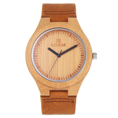 China New Design 100% Automatic Date Natural Bamboo Wooden Quartz Wristwatch For Women And Men for sale