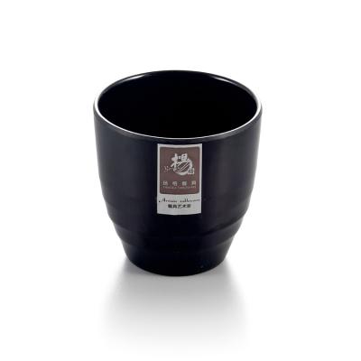 China New Arrival Stocked Customized Japanese Black Sustainable Melamine Cup And Saucer for sale