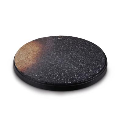 China High Quality Melamine Stocked Around Restaurant Unbreakable Thick Japanese Black Stone Sushi Dish for sale