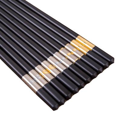 China Factory price stocked cheap custom plastic black reusable chopsticks for home restaurant for sale