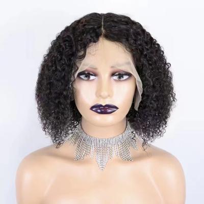 China Factory Price Glueless Curly Hair 13x4x1 T Curly Lace Front Brazilian Wigs Deep Afro Jerry Curly Human Hair Wigs Curly For Black Women for sale