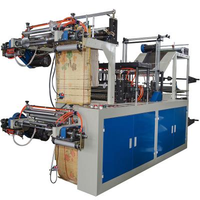 China Fully Automatic Two Line Supermarket Apron Plastic Rolling Making Machine Maker for sale