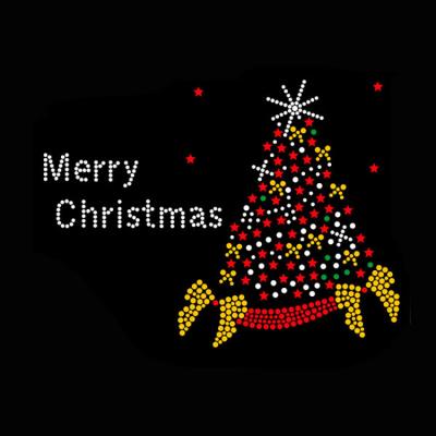 China Factory Direct Sales Christmas Nickel Free Custom Pattern Wholesale Heat Rhinestone Transfer Pattern for sale