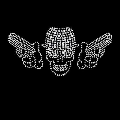 China Factory direct sales hotfix skull nickel free crystal pearl pattern rhinestone transfer iron on clothing for sale