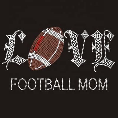 China Fast Delivery Rhinestone Transfer Nickel Free Custom Football Designs Hot Fix Pattern For T Shirt for sale