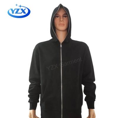 China Anti-Wrinkle Black Zipper-Up Printed Mens Terry Rhinestone Transfer Letter Hoodie Custom Bling Logo Hoodie for sale