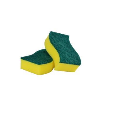 China Sustainable Household S Shape Professional Kitchen Stabilized Fiber Polyester Feeds Manufacturer 3Pcs Scourer Cleaning Sponge for sale