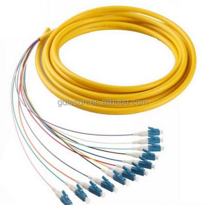 China FTTH FTTB FTTX Network Fiber Optic Pigtail 12 Cores Fc APC Mode G652D Single Ribbon Fiber Optic Pigtail for sale