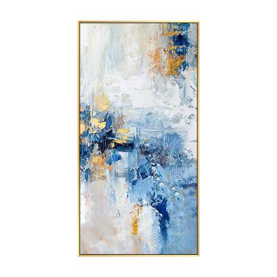 China Modern Colorful Abstract Deep Textured Custom Handmade Oil Paintings With Gold Foil On Canvas For Living Room Home Decor for sale