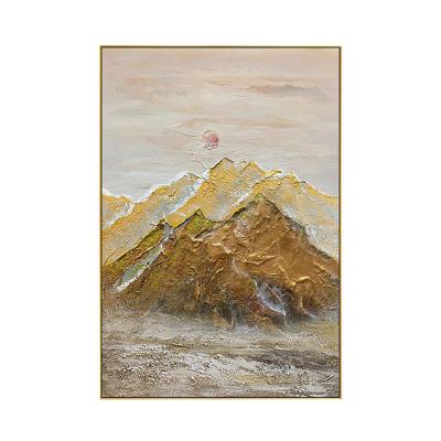 China New Modern Design Gold Landscape Canvas Hand Painting Large Wall Art Modern Abstract Oil Painting For Home Room Hotels for sale