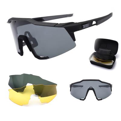 China UV All In 1 Unisex Polarized Sports Eyewear Outdoor Sunglasses Quality Cycling Sunglasses Cycling With 3 HD Lens for sale