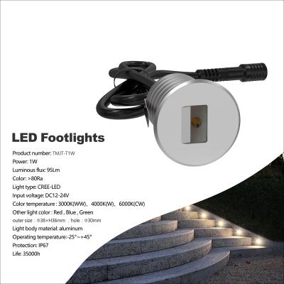 China Warm Modern Recessed Led Stair Light 1W Aluminum Square Around Wall Corner Lamp In Step Lamp For Concrete Wall Stair Night Lights for sale