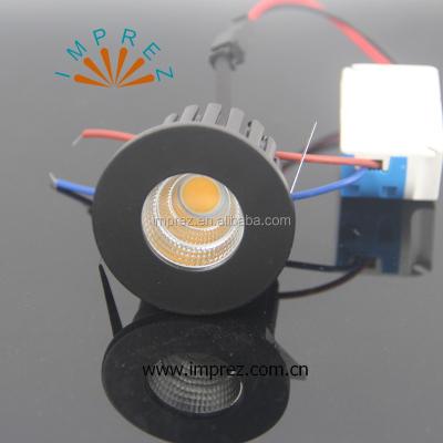 China Modern Mini Hole 40mm COB 3w 5w Cabinet Lamp Dimmable Cut Light Ceiling Lamps Counter Recessed Led Spot Downlight for sale