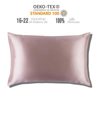 China Anti-Wrinkle 19mm/22mm/25mm Silk Pillowcase Anti-static Silk Satin Pillow Cover With Embroidery for sale