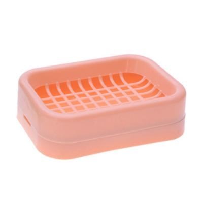 China Durable Lattice Double Soap Dish Fashion Classic Plastic Household Soap Dish for sale