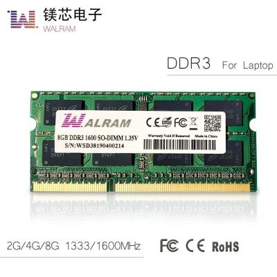 China 204 Pin DDR3 SDRAM Module , 8GB 1600mhz PC3-12800 SODIMM DDR3 RAM for sale