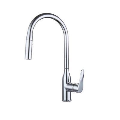 China Pull Out Spray High Quality Chrome Polished Sink Pull Out Faucet Brass Kitchen Faucet for sale