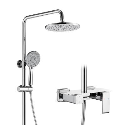 China With Slide Bar Rainshower Faucet Factory Round Stainless Steel Bathroom Shower Sets for sale