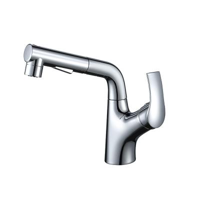 China Cold And Hot Single Handle Bathroom Sink Hot And Cold Pull Out Basin Faucet for sale