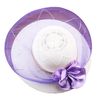 China European and American hot summer women's silk lace flower Straw Hat flower ladies Straw Hat sun protection big brim outdoor hat for sale