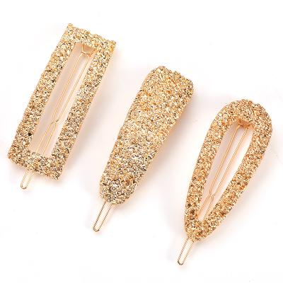 China Hair Decoration Soyagift Girl Korea Metal Water Drop Oval Shape Beads Hairpin Hair Snap Metal Hair Clips for sale