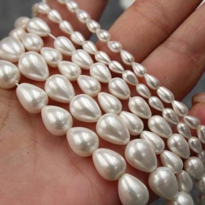 China White Pearl Water Drop Freshwater Shell Beads DIY Jewelry Making Findings For Pearl Earrings for sale