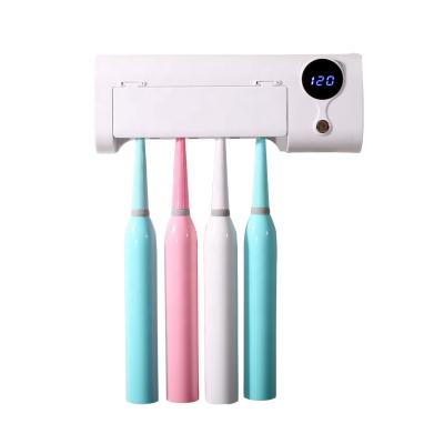 China ABS+Acrylic Lens UV-C Electric Toothbrush Disinfection Sterilizer Toothbrush Sanitizer Holder for Travel and Household for sale